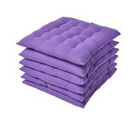 Lot de 6 Galette de Chaise Capitonnée 40 x 40 cm Violet