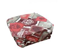 Lot de 6 galettes de Chaise 38x38 cm - Motif Chalet Rouge Style Montagne | 50% coton / 50% polyester • Pour chaises en bois ou en paille • Fixation avec 4 lanières • Esprit chalet alpin • Lavables