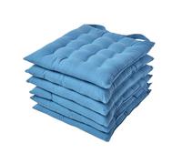 Lot de 6 galettes de chaise Capitonnée Bleu foncé 40 x 40 cm