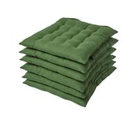 Lot de 6 galettes de chaise Capitonnée Vert foncé 40 x 40 cm