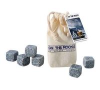 Lot de 6 Glaçons en granit - ON THE ROCKS - Bleus de Bretagnes - Sachet coton naturel