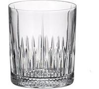 Lot de 6 gobelets à large bouche cristallin ASTRO 30cl rondes et empilables, en verre cannelé à haute boule transparent pour boire du Mojito et l'eau, boissons - Dimension: 8,5 x 10 cm Transparent G