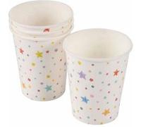 Lot de 6 Gobelets en Papier "Anniversaire Coloré" 25cl Blanc Blanc G