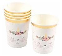 Lot de 6 Gobelets en Papier Boho Chat 25 lanc