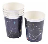 Lot de 6 Gobelets en Papier "Espace" 25cl Bleu Bleu G
