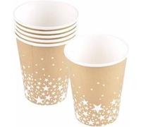 Lot de 6 Gobelets en Papier "Étoile" 25cl Or Or G