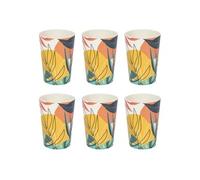 Lot de 6 Gobelets Réutilisables "Paradis Exotique" 25cl Multicolore