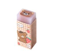 Lot de 6 gommes à sandwich avec motif dessin animé, avec coupe nette et sans trace, petit ours marron