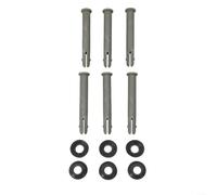 Lot de 6 goupilles et joints de rechange P61759 pour piscines Power Steel - 80 mm de long - Gris