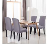 Lot de 6 Housse de chaise dossier haut salle a manger - Stretch-housse bi-élastique - Spandex - Gris