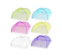 Lot de 6 housses alimentaires en maille 17 x 17 cm, réutilisables et pliables, pour tentes, tentes, pique-niques, barbecues, camping