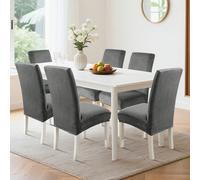 Lot de 6 housses de chaise en velours extensibles, compatibles avec les chaises cantilever et les chaises à dossier haut, résistantes aux rayures et universelles. Lavables en machine. Tissu de qualité