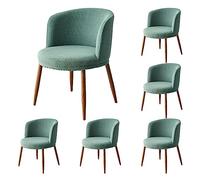 Lot de 6 housses de chaise rondes incurvées élastiques épaisses à dossier bas pour salle à manger, hôtel, bureau, durable, lavable, couleur verte élégante pour protéger les meubles