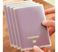 Lot de 6 housses de passeport transparentes givrées en plastique transparent pour passeport et pochettes de protection de documents pour voyage, taille standard 13 x 9 cm
