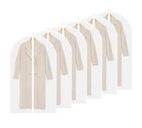 Lot de 6 Housses de Protection pour Vêtements Longues 60 x 120cm Transparent Étanche à la poussière Avec Fermeture Eclair pour Costumes, Robes de Soirée