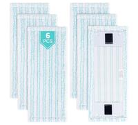 Lot de 6 housses de rechange pour balai d'essuie-glace Leifheit Clean Twist M Ergo Micro Duo/Power Clean M - Pour tous les types de sols - Efficace et absorbante - En microfibre - Pour enlever les