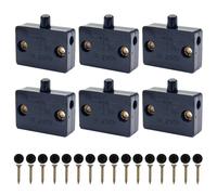 Lot de 6 interrupteurs de placard noirs - 1 A 250 V - Commutateur de contrôle automatique pour armoires, bibliothèques, armoires à chaussures