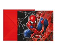Lot de 6 invitations Spiderman « Le Monde des Toiles » FSC Référence : PNN97324