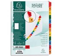 Lot de 6 Jeux d'intercalaire numérique 12 positions en carte blanche 170g, onglets Mylar®. Format A4+ G
