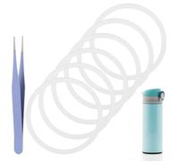 Lot de 6 joints de rechange pour bouteille d'eau, diamètre intérieur 5 cm, joint en silicone de rechange avec pince pour gobelet isotherme, tasse à café, couvercle de rechange