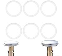 Lot de 6 joints en caoutchouc pour bouchon d'évier de 38 mm, joints toriques de rechange pour bonde de vidage de lavabo, kit de joint en silicone transparent