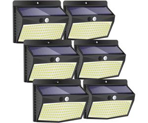 [Lot De 6] Lampe Solaire Exterieur - Peasur - 138 LED - Détecteur de Mouvement - Étanche