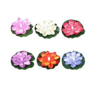 Lot de 6 lampes flottantes de piscine, lumière de lotus flottante pour étang, lampe de jardin LED étanche, lotus