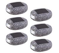Lot de 6 lampes solaires à LED en pierre pour l'extérieur, terrasses, balcons, jardins, chemins, etc.