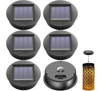 Lot de 6 lampes solaires de rechange : φ 8 cm - Lampe solaire de rechange avec LED claire - Étanche IP65 - Panneau solaire de rechange - Panneau solaire de rechange pour lanterne solaire de jardin