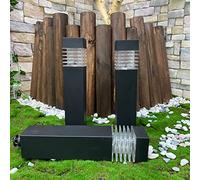 Lot de 6 lampes solaires noires pour allée, extérieur, lampes solaires de jardin, lampes LED blanches, lampes décoratives pour allée, paysage, jardin, patio, allée, trottoir