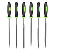 Lot de 6 limes métalliques pour limes aiguilles en acier, limes à bois, limes en métal, outils comprenant des petites limes rondes, demi-rondes, carrées, triangulaires, plates et pointues