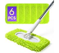Lot de 6 lingettes de balai en microfibre réutilisables compatibles avec les balais à franges lingettes de rechange pour le 1218