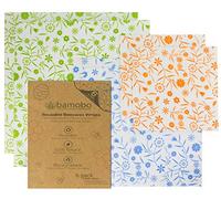 Lot de 6 lingettes en cire d'abeille bio pour aliments - Papier ciré bio Bees Wrap - Film étirable réutilisable - Produits durables sans plastique