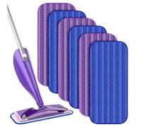 Lot de 6 lingettes réutilisables pour balai Swiffer Wet Jet - chiffons en microfibre absorbants - lingettes lavables compatibles av