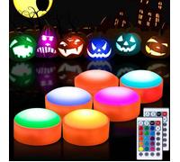 Lot de 6 lumières citrouille avec télécommande et minuterie - Lumière