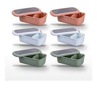Lot de 6 lunch box 1 L avec 6 ustensiles de cuisine Fackelmann Storage Bleu|Rouge|Vert