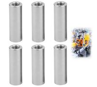 Lot de 6 manchons filetés ronds M8 x 30 mm Écrousp de Connexion Ronds en Acier Inoxydable Filetage intérieur V2A, Écrous Longs Écrous Manchons de Jonction Argent