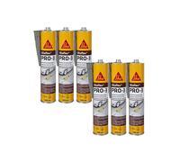 Lot de 6 mastics haute résistance SIKA Sikaflex PRO 3 - Gris béton - 300ml