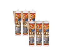 Lot de 6 mastics silicone SIKA Sikasil construction - Beige - 300ml