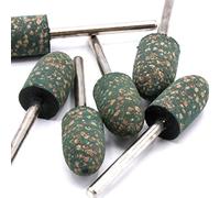 Lot de 6 meules de polissage sur tige en caoutchouc avec cuir, 10 mm, pour ponceuse Dremel Proxxon, outil multifonction