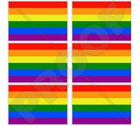 Lot de 6 mini autocollants en vinyle pour téléphone portable Motif drapeau arc-en-ciel Gay Pride LGBT 40 mm