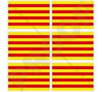 Lot de 6 mini autocollants en vinyle pour téléphone portable Motif drapeau catalan de la Catalogne Espagne Espagne 40 mm