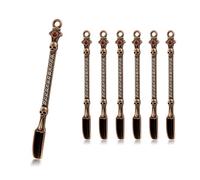Lot de 6 mini cuillères en métal de 7,6 cm - Petites cuillères à médicaments pour la maison, la cuisine, les épices, les colliers, les pendentifs, les loisirs créatifs (crâne, cuivre)