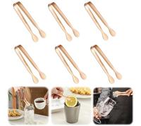 Lot de 6 mini pinces de service en acier inoxydable pour servir des aliments, mini pinces à sucre pour charcuterie, apéritifs, desserts, petites pinces à bonbons danoises (or rose)