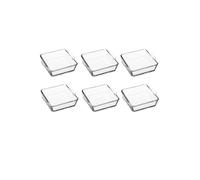 Lot de 6 Mini-Plats Carrés en Verre 15cm Transparent