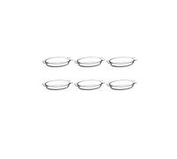 - Lot de 6 Mini Plats en Verre Ovale 20cm Transparent