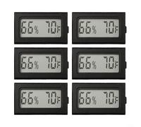 Lot de 6 mini thermomètres hygromètres numériques avec mise à jour rapide pour bocaux, maison, bureau, serre, caisse, cave, réfrigérateur, placard