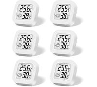 Lot de 6 mini thermomètres numériques, hygromètre LCD, température intérieure sans fil, hygromètre, capteur de température de haut
