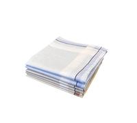 Lot de 6 Mouchoirs en tissu Beige, Gris et Bleu 100% coton 40x40 cm