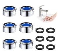 Lot de 6 moulateurs M22 avec joints, régulateur de jet de robinet, insert tamis chromé, filtre bubbler économe en eau, anti-calcaire pour cuisine, salle de bain, robinets, remplacement, réparation